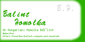 balint homolka business card